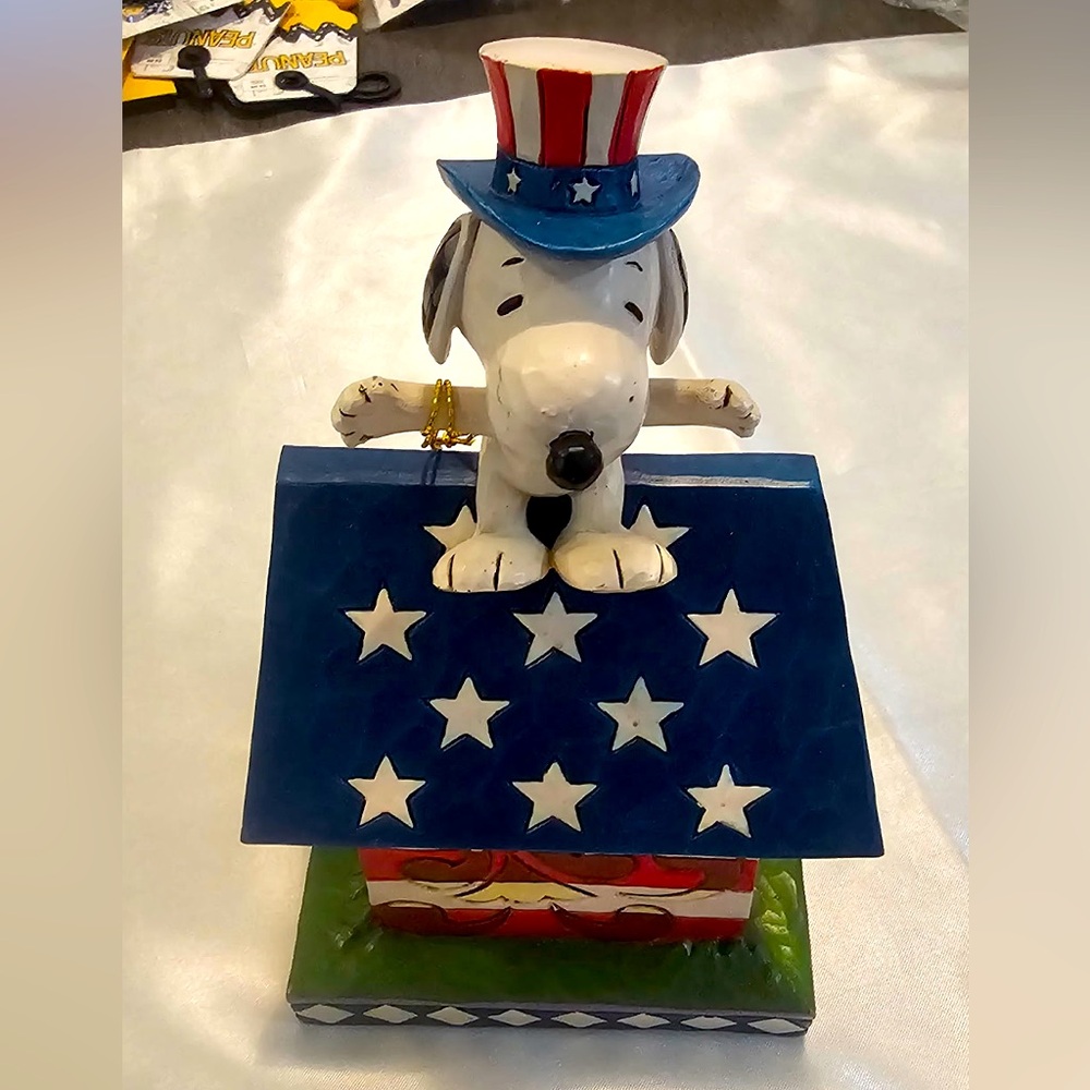 Peanuts Snoopy Figurine July 4th Celebration Collectible by Jim Shore (7.25”)